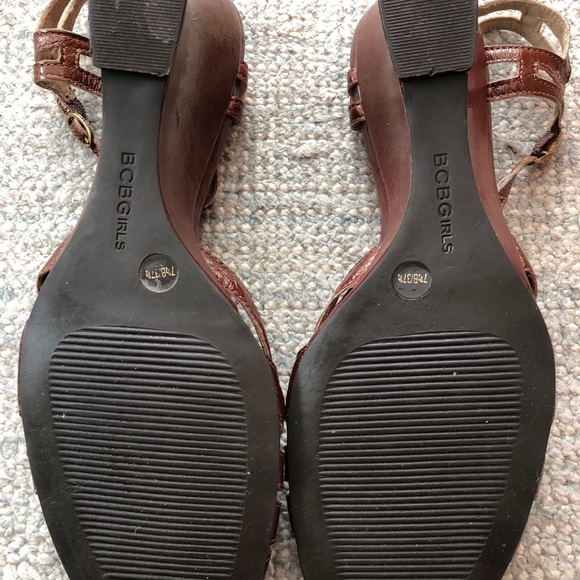 BCBGirls bronze wedge sling back shoes - Picture 5 of 6
